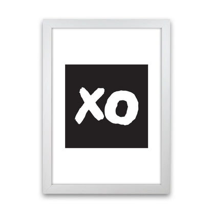 XO Black Square Modern Print White Grain