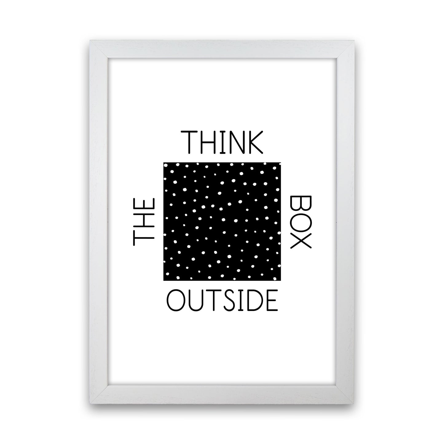 Think Outside The Box Modern Print White Grain