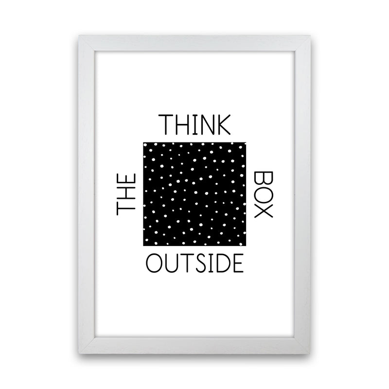 Think Outside The Box Modern Print White Grain