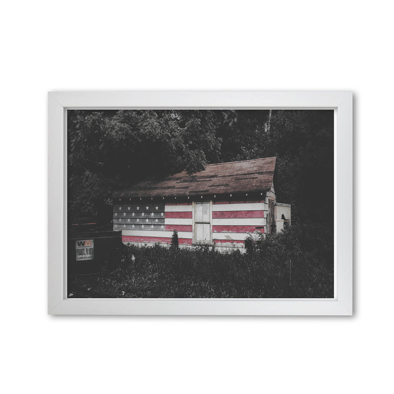 USA Hut Modern Print White Grain