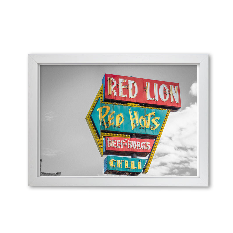 Vintage American Billboard Modern Print White Grain