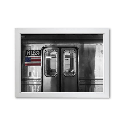 Vintage USA Subway Modern Print White Grain