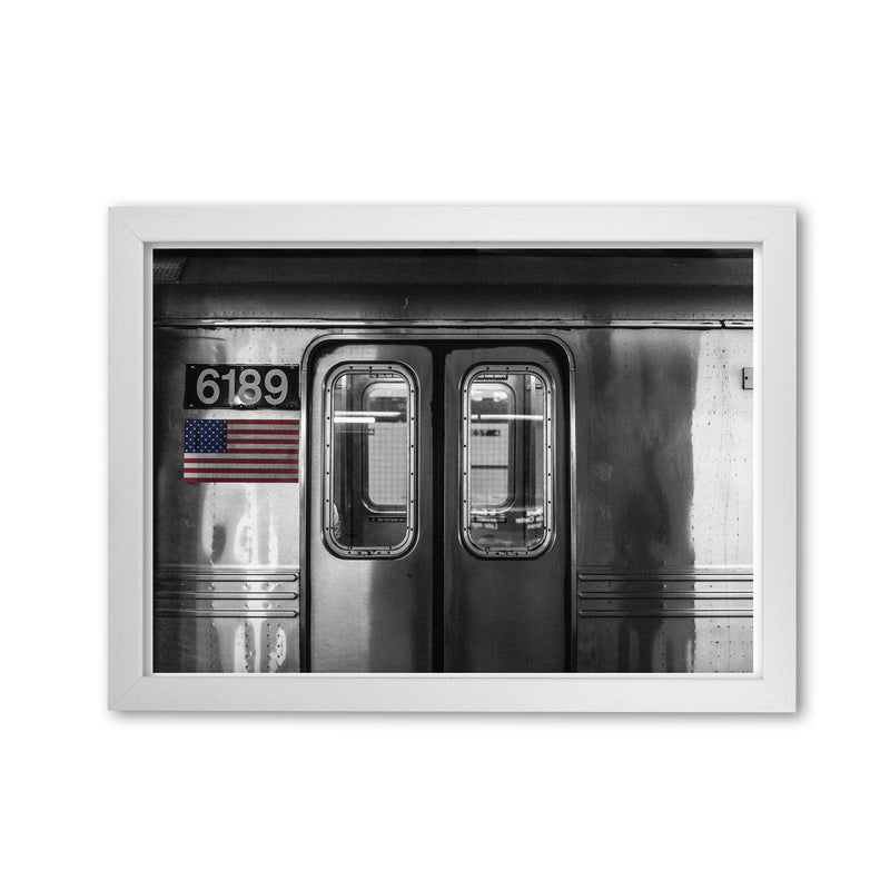 Vintage USA Subway Modern Print White Grain