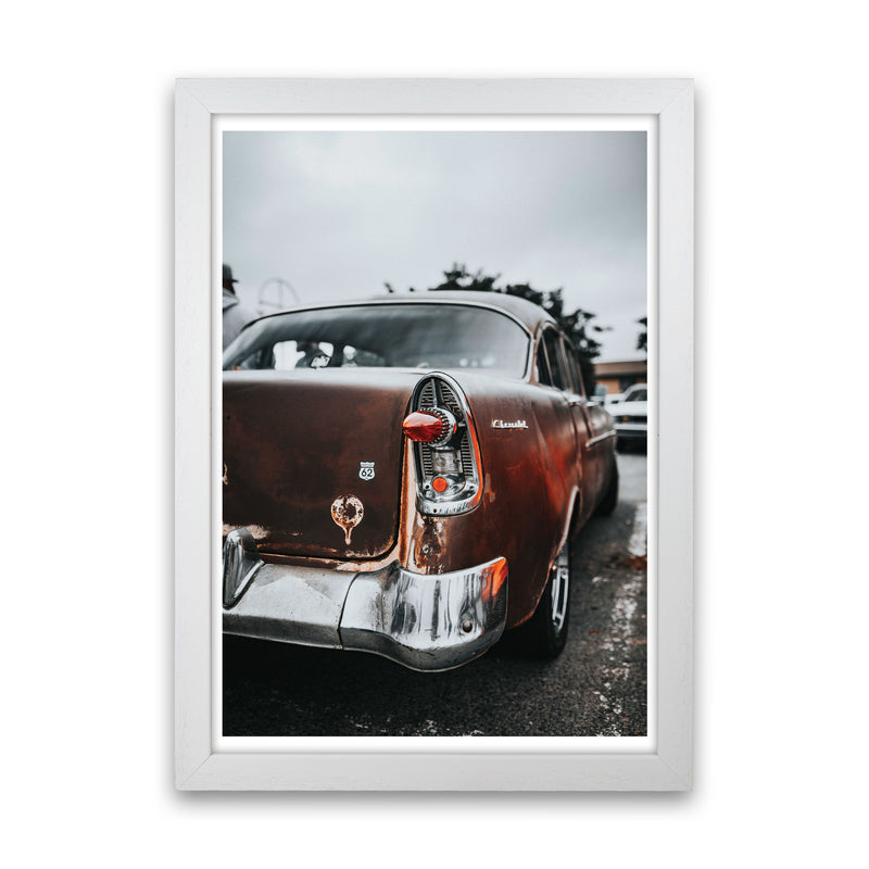 Retro Car Modern Print White Grain