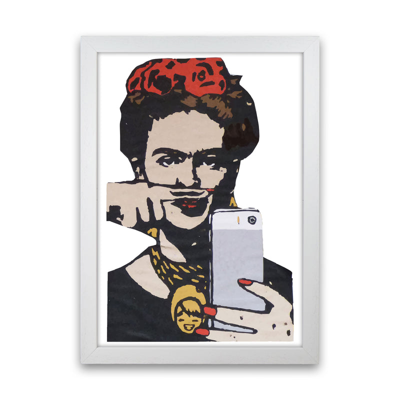 Urban Frida Kahlo Modern Print White Grain