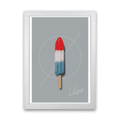 Ice Lolly Modern Print, Framed Kitchen Wall Art White Grain
