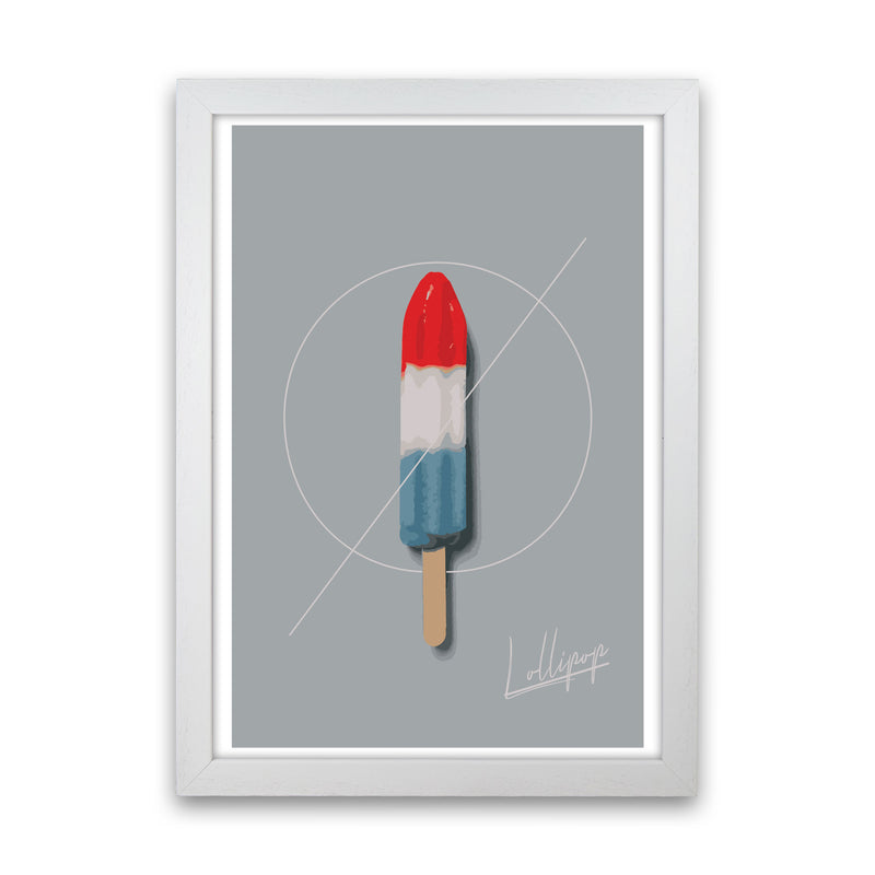 Ice Lolly Modern Print, Framed Kitchen Wall Art White Grain