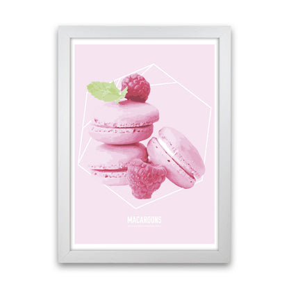 Pink Macaroons Modern Print White Grain