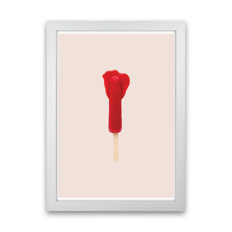 Red Icepop Modern Print White Grain