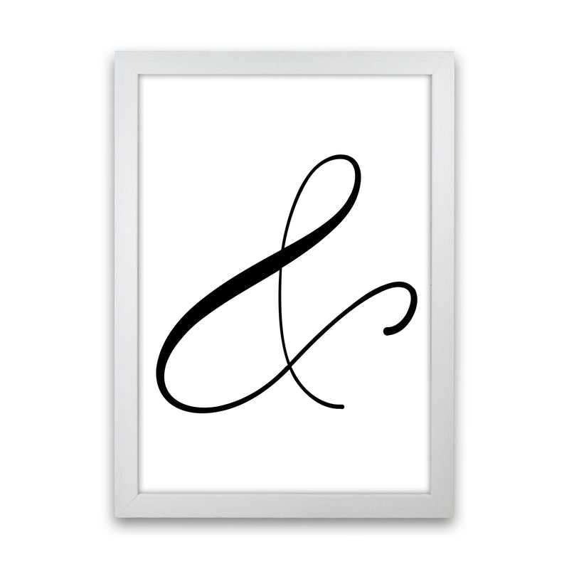Ampersand Framed Typography Wall Art Print White Grain