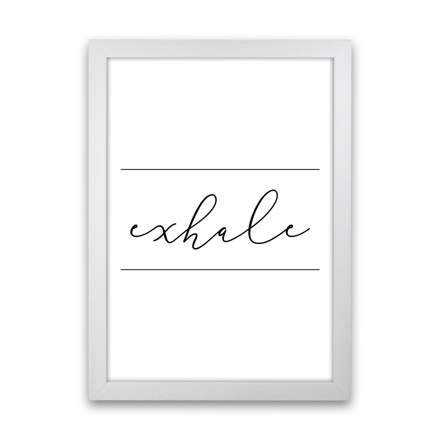 Exhale Framed Typography Wall Art Print White Grain