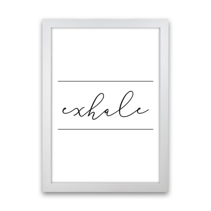 Exhale Framed Typography Wall Art Print White Grain