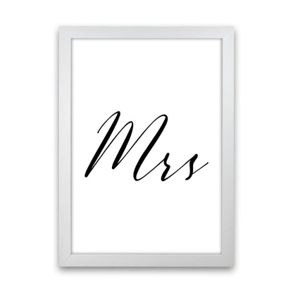 Mrs Framed Typography Wall Art Print White Grain