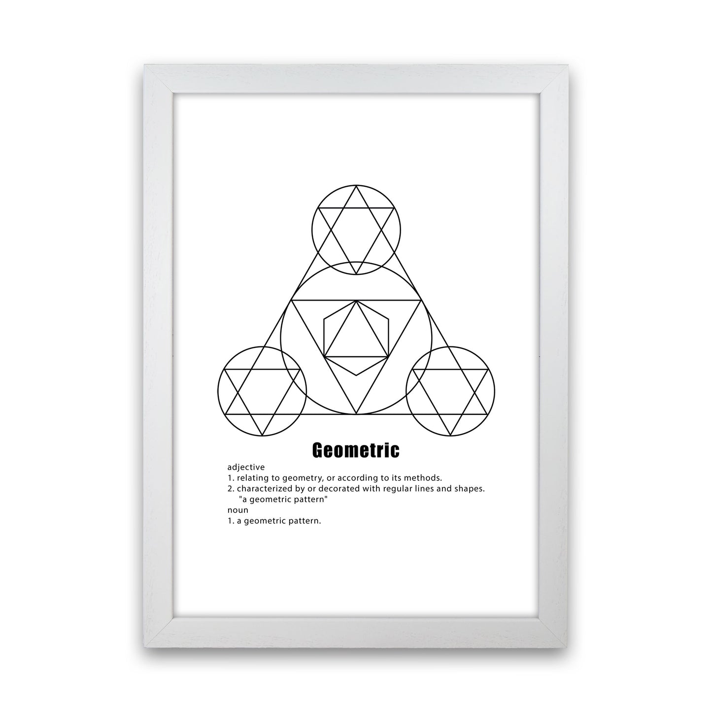 Geometric Meaning 1 Modern Print White Grain
