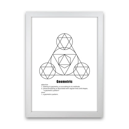 Geometric Meaning 1 Modern Print White Grain
