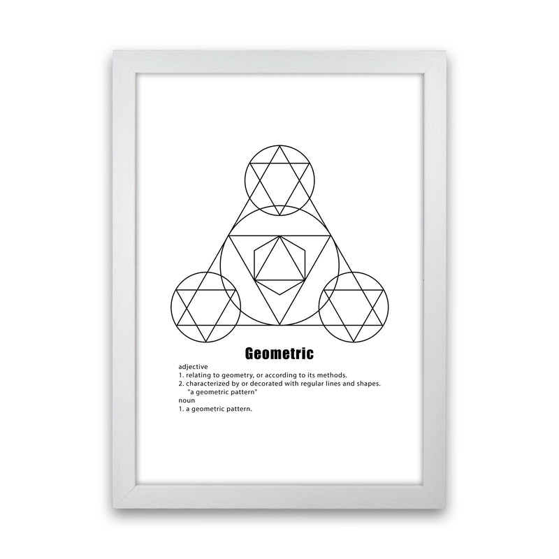 Geometric Meaning 1 Modern Print White Grain