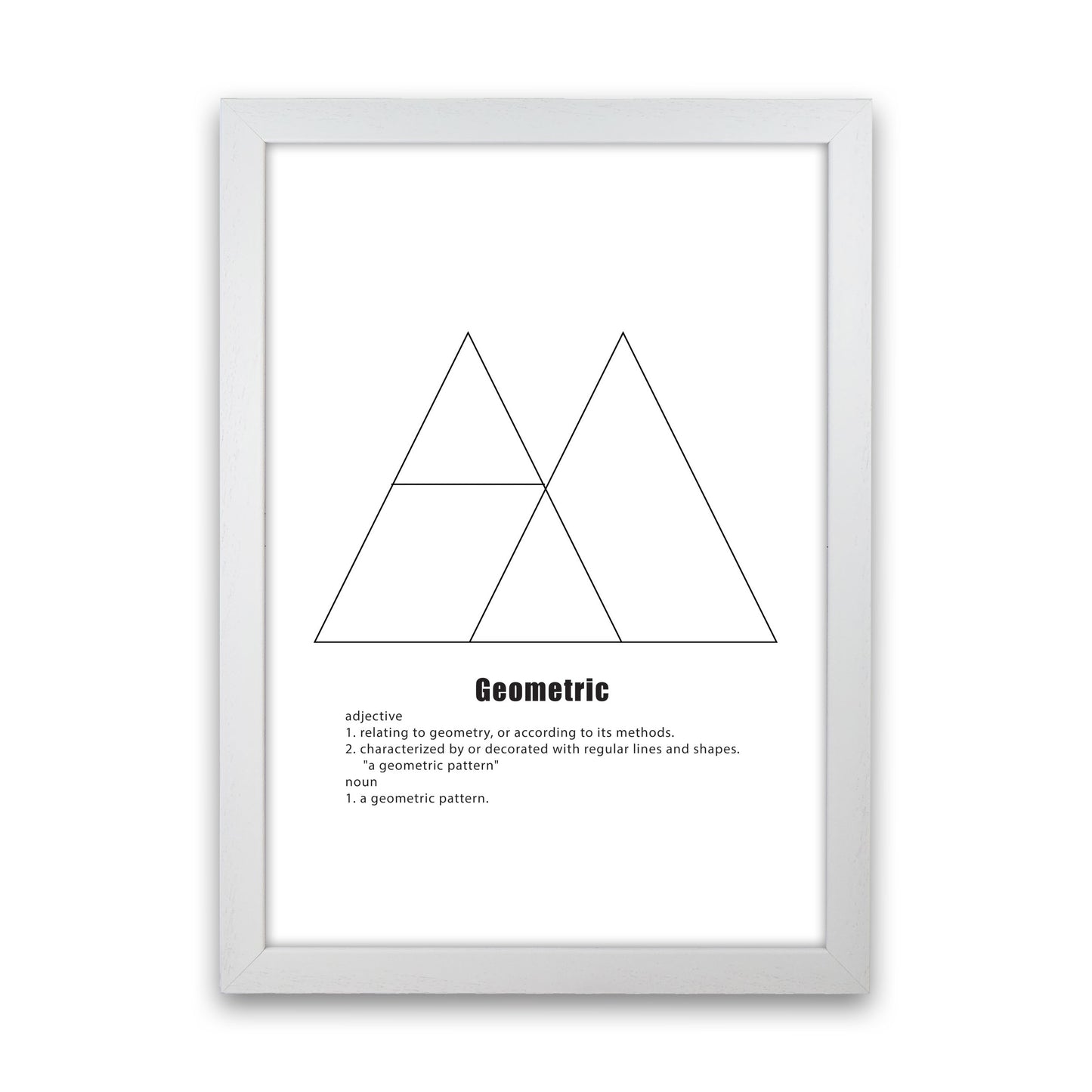 Geometric Meaning 2 Modern Print White Grain