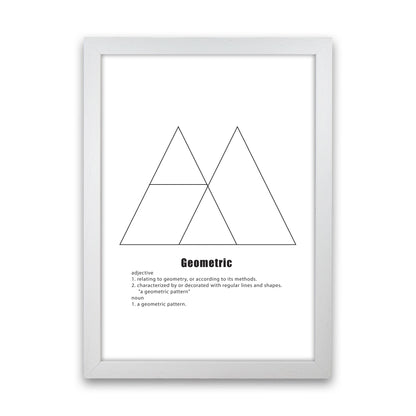 Geometric Meaning 2 Modern Print White Grain