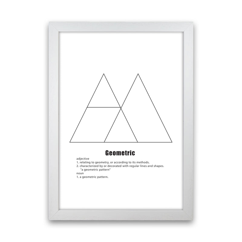 Geometric Meaning 2 Modern Print White Grain