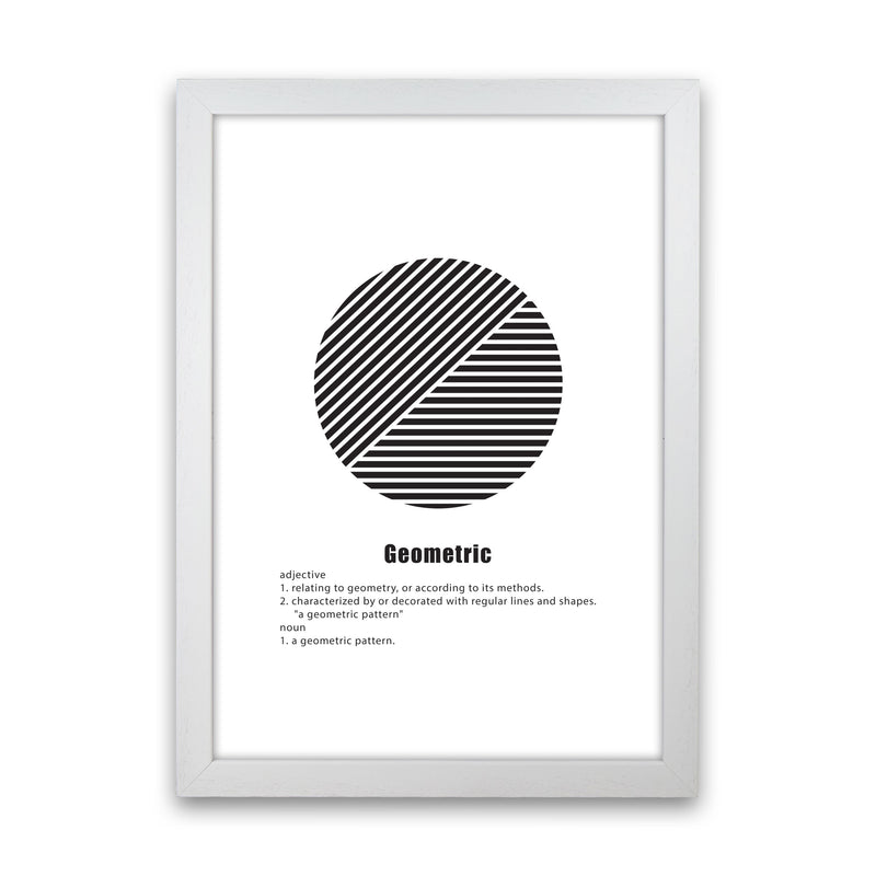 Geometric Meaning 3 Modern Print White Grain