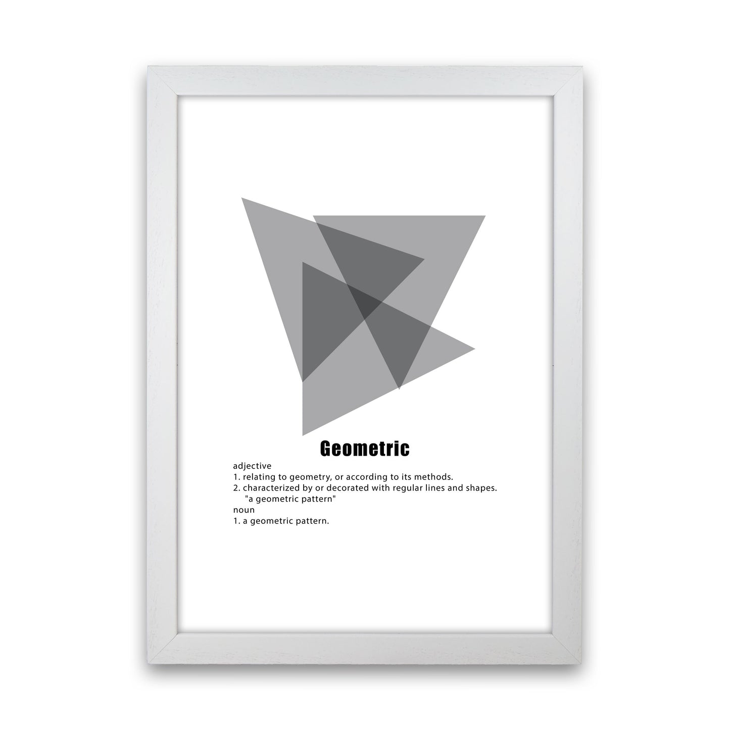 Geometric Meaning 5 Modern Print White Grain