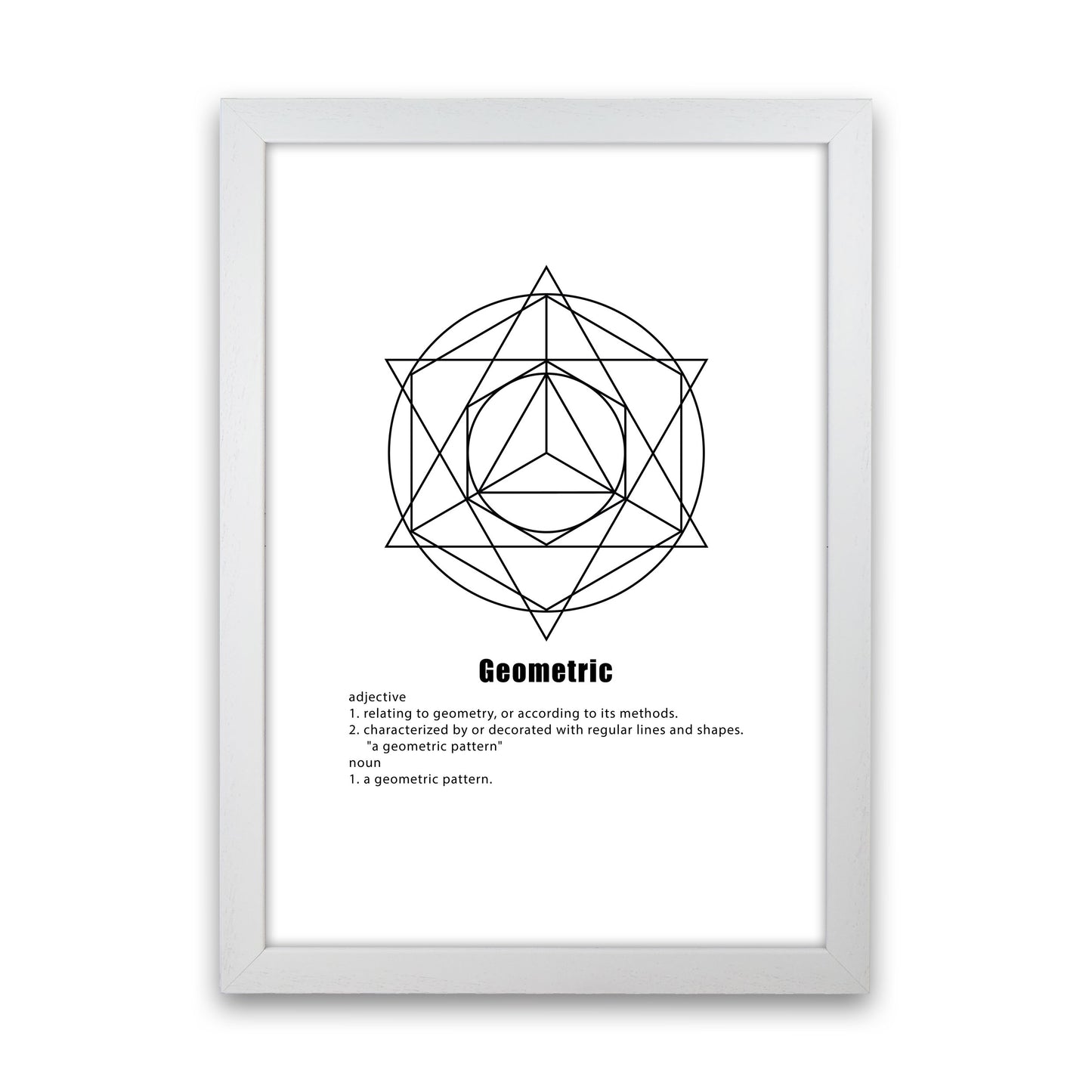 Geometric Meaning 6 Modern Print White Grain