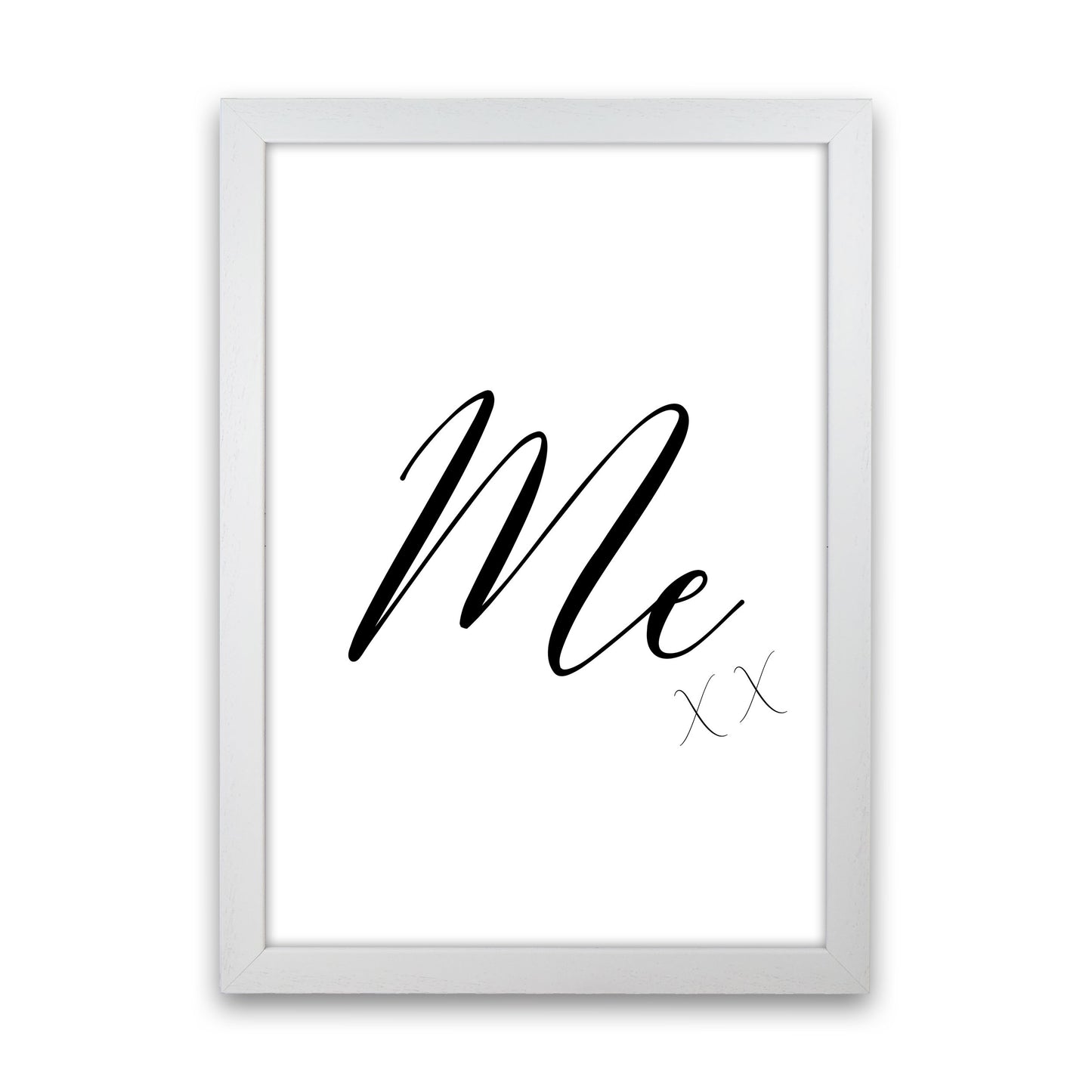 Me Framed Typography Wall Art Print White Grain