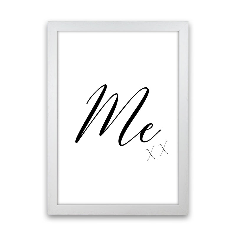Me Framed Typography Wall Art Print White Grain