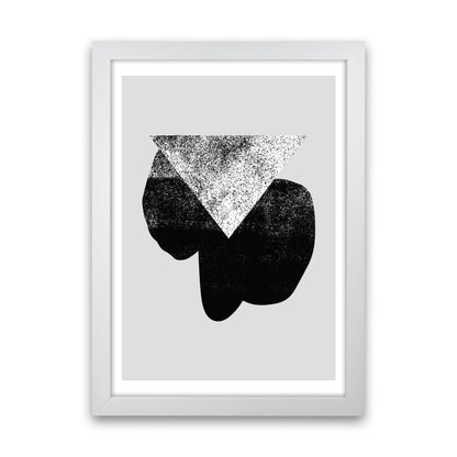Graffiti Black And Grey Triangle  Art Print by Pixy Paper White Grain
