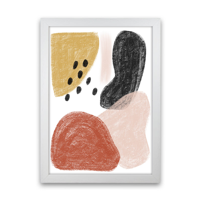 Dalia Chalk Black Polka Shapes  Art Print by Pixy Paper White Grain