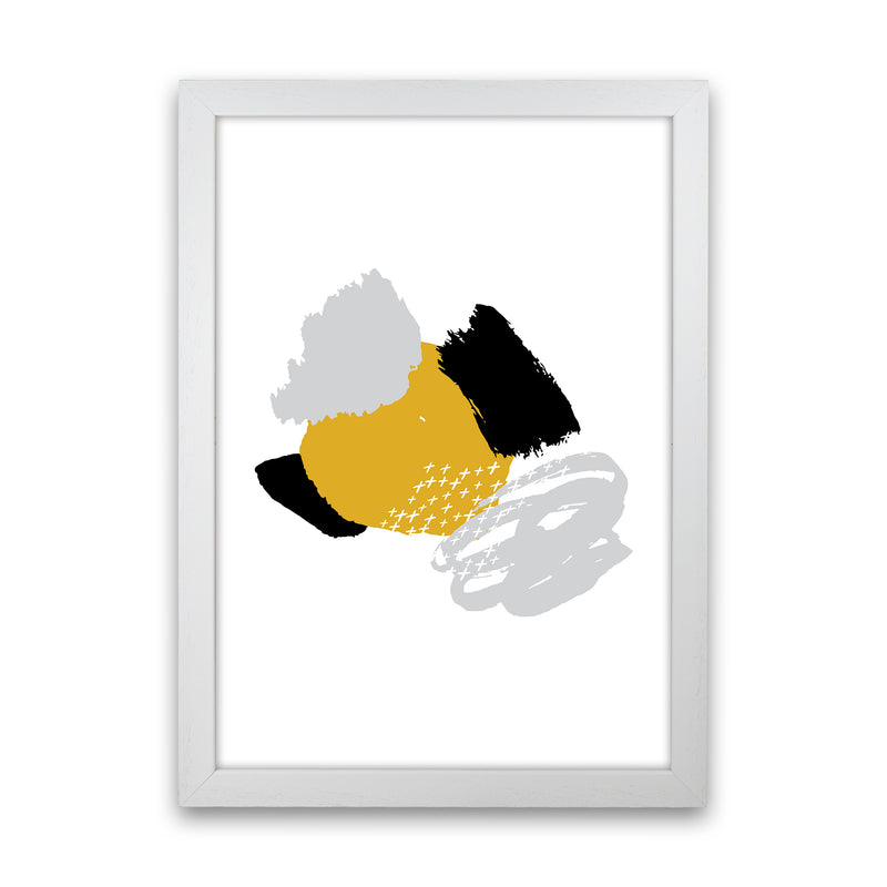 Mismatch Mustard And Black  Art Print by Pixy Paper White Grain