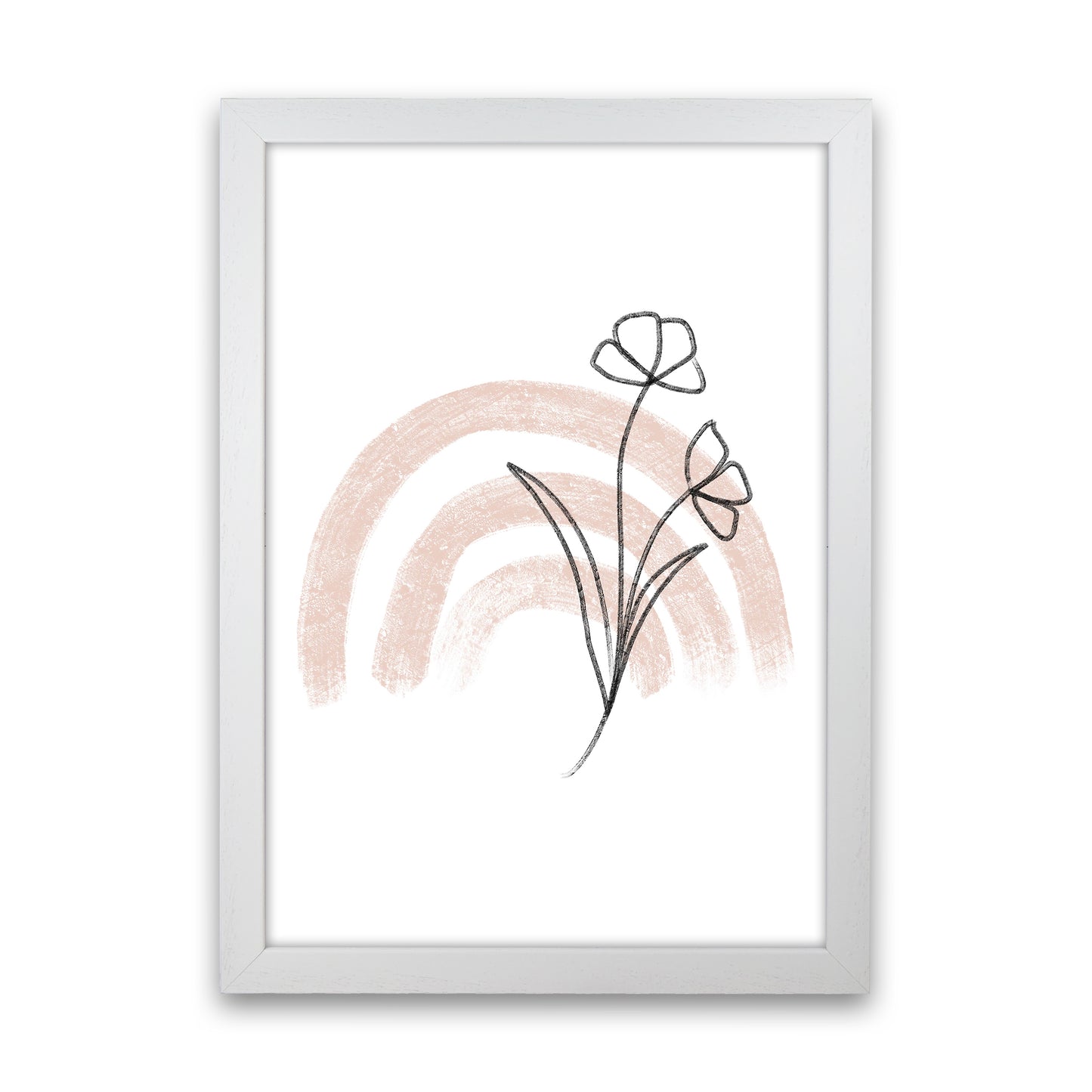 Dalia Chalk Pink Rainbow  Art Print by Pixy Paper White Grain