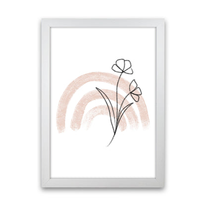 Dalia Chalk Pink Rainbow  Art Print by Pixy Paper White Grain