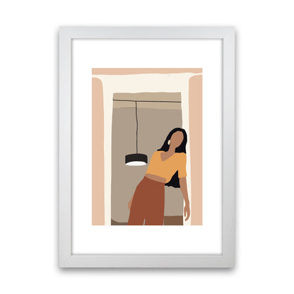 Mica Girl In Doorway N10  Art Print by Pixy Paper White Grain