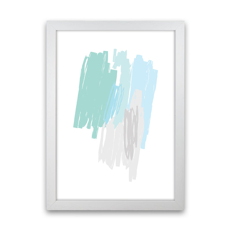 Mint Scribbles Drawings  Art Print by Pixy Paper White Grain