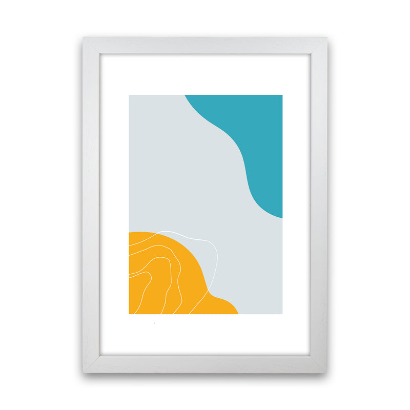Mita Teal Abstract N19  Art Print by Pixy Paper White Grain