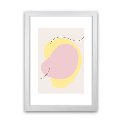 Mila Pink Abstract N22  Art Print by Pixy Paper White Grain