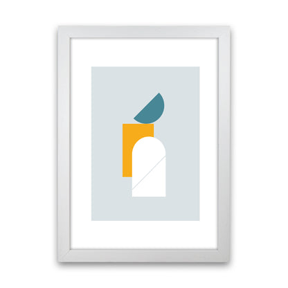 Mita Teal Abstract N10  Art Print by Pixy Paper White Grain