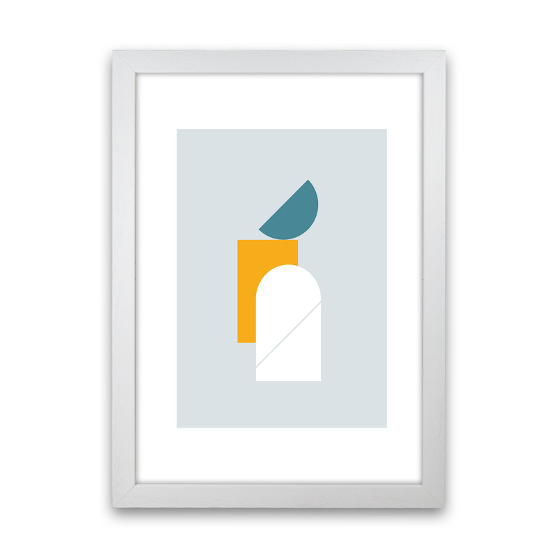 Mita Teal Abstract N10  Art Print by Pixy Paper White Grain