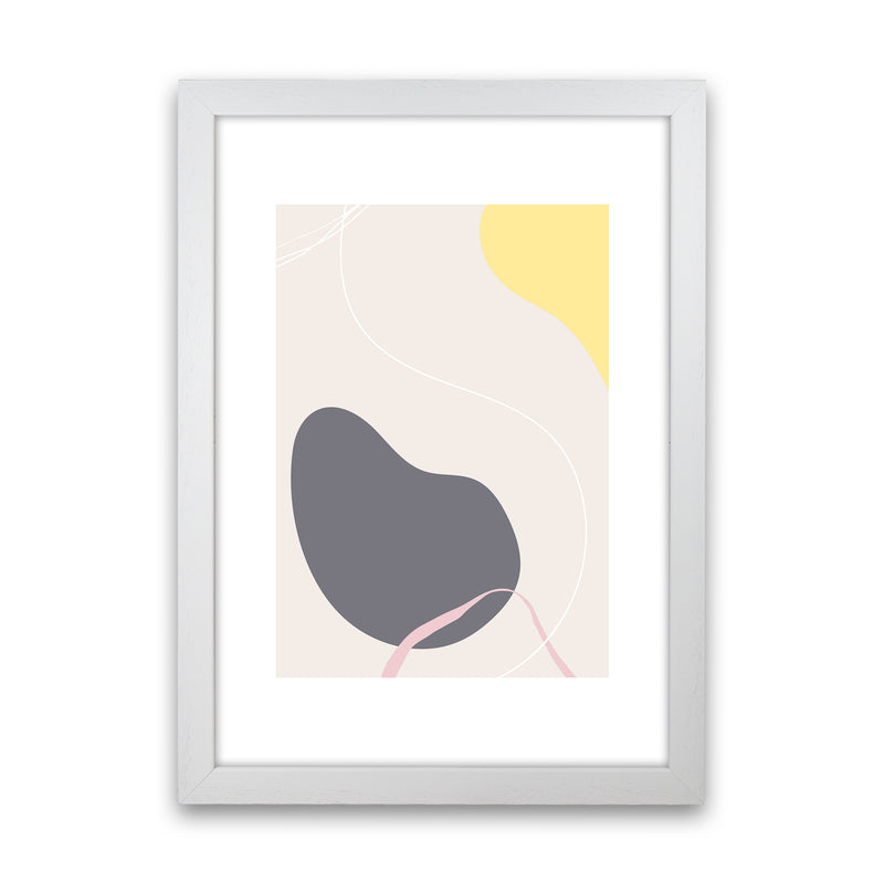 Mila Pink Abstract N19  Art Print by Pixy Paper White Grain