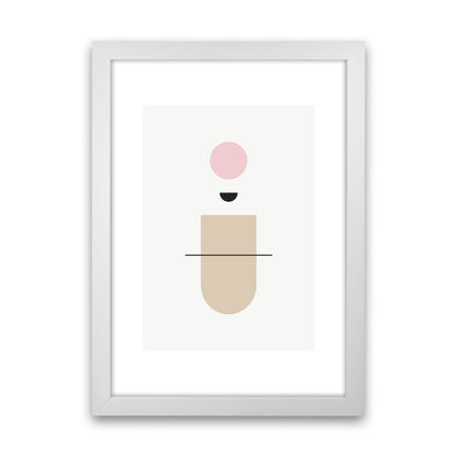 Mila Abstract Pink N1  Art Print by Pixy Paper White Grain