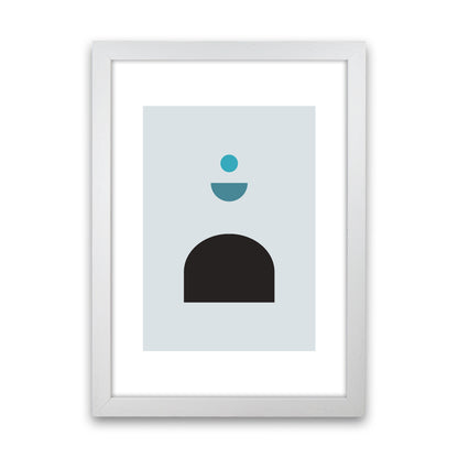 Mita Teal Abstract N12  Art Print by Pixy Paper White Grain