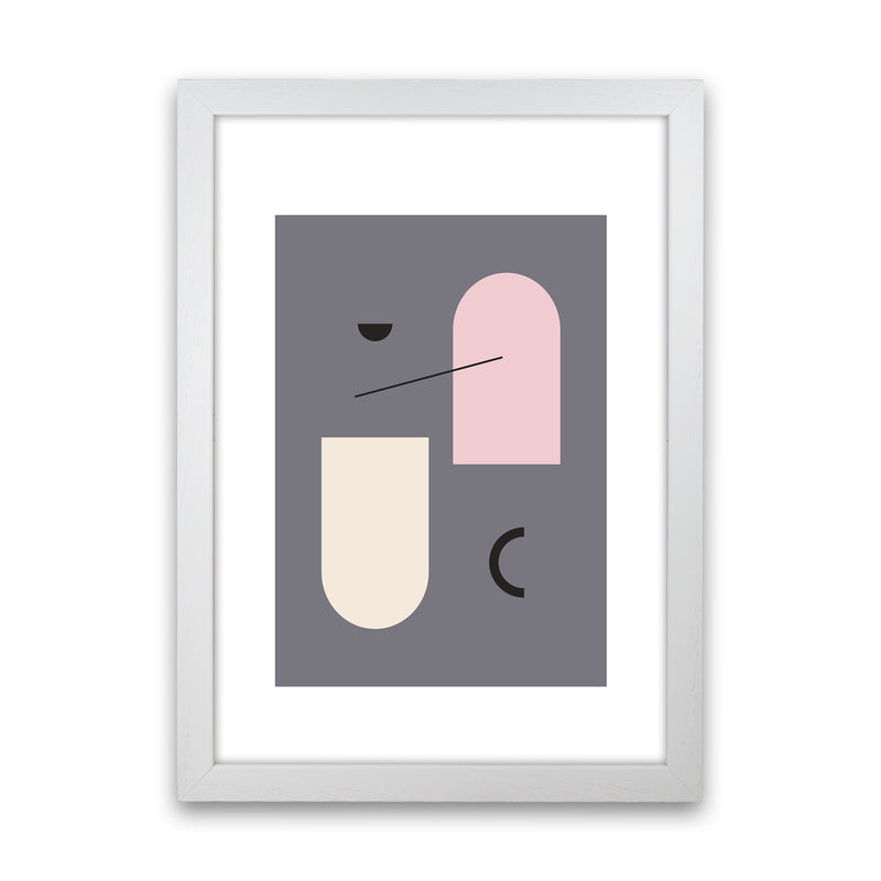 Mila Abstract Pink N5  Art Print by Pixy Paper White Grain