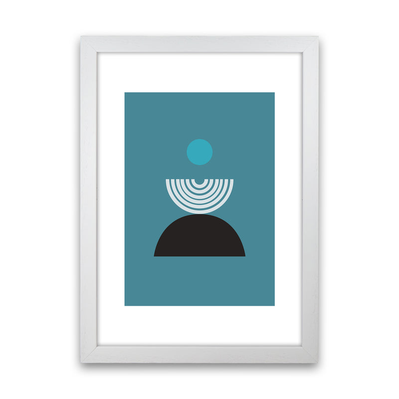 Mita Teal Fountain N8  Art Print by Pixy Paper White Grain
