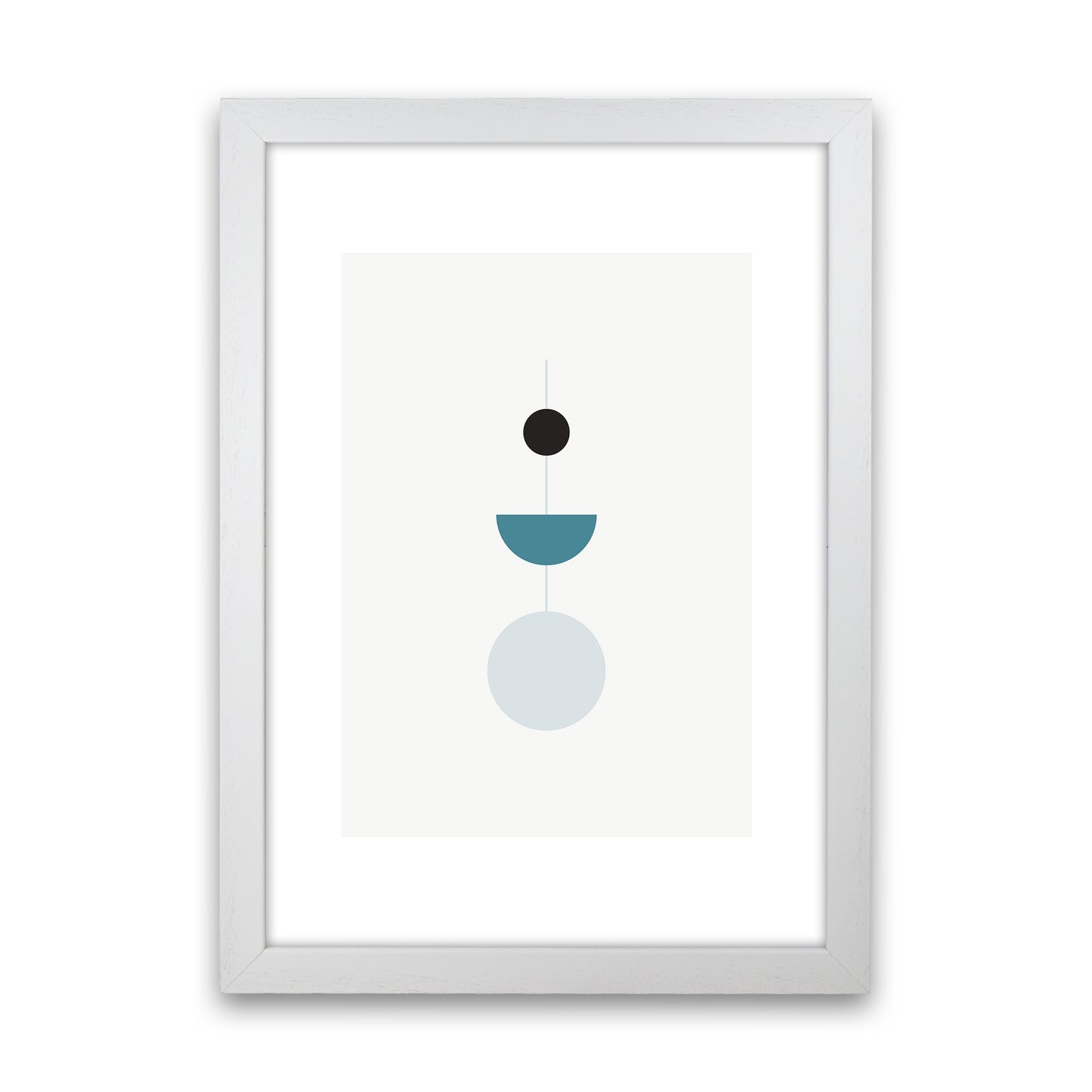Mita Teal Abstract N9  Art Print by Pixy Paper White Grain