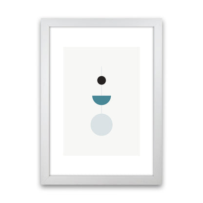 Mita Teal Abstract N9  Art Print by Pixy Paper White Grain