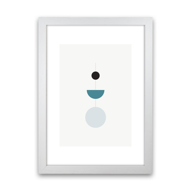 Mita Teal Abstract N9  Art Print by Pixy Paper White Grain