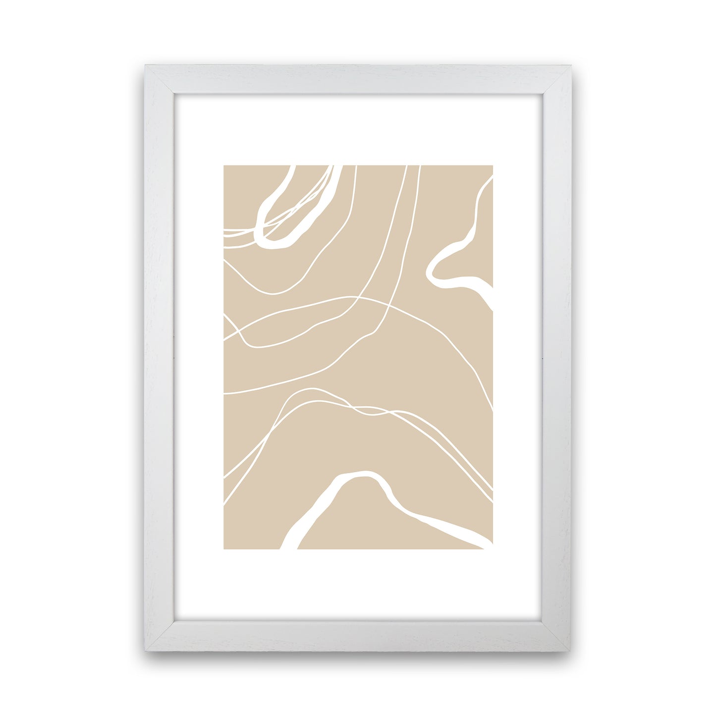 Mica Sand Swirls N24  Art Print by Pixy Paper White Grain