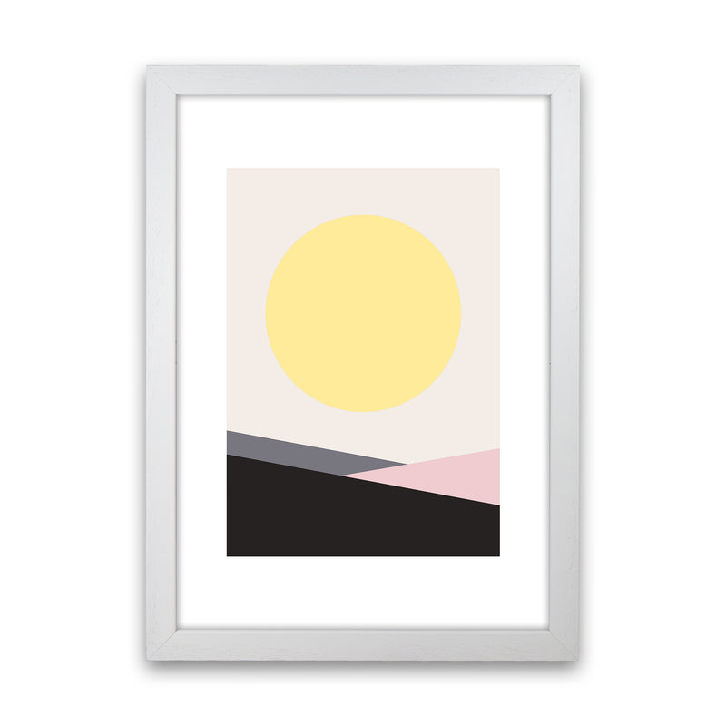 Mila Pink Big Sun N7  Art Print by Pixy Paper White Grain