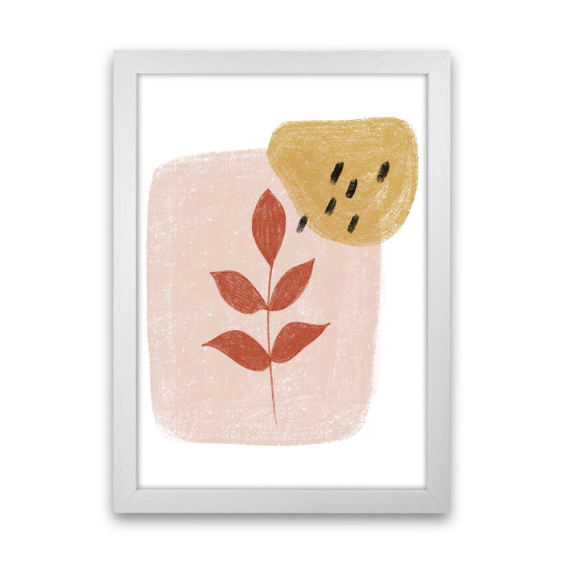 Dalia Chalk Red Leaf  Art Print by Pixy Paper White Grain